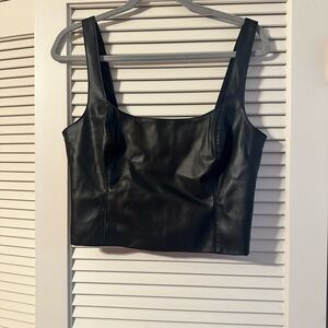Abercrombie & Fitch Vegan Leather Bustier Tank Top